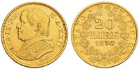 20 Ліра Папська держава (752-1870) Золото Пій IX (1792- 1878)
