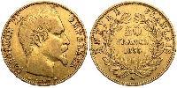 20 Franc Second French Empire (1852-1870) Gold Napoleon III (1808-1873)