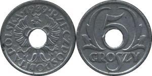 5 Grosh Segunda República Polaca (1918 - 1939) Zinc 