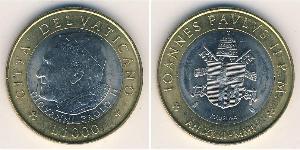 1000 Lira Vatican (1926-) Bimetal 