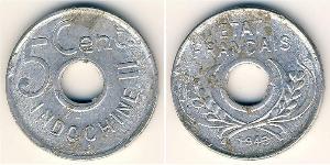 5 Cent Indochine française (1887-1954) Aluminium 