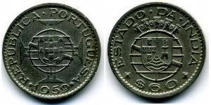 60 Centavo Portuguese India (1510-1961) Copper/Nickel 