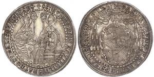 Salzburg, Erzbistum. Johann Ernst von Thun und Hohenstein 1687-1709. 1/2 Taler 1694. Probszt 1817. Schöne Patina. Vorzüglich +