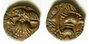 INDIA (Kashmir) Drachm ND - Copper - Toramana II. (530-570 AD ) - VF - 1067
