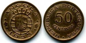 50 Centavo Portuguese Angola (1575-1975) / Portugal Bronze 