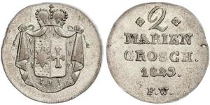 Waldeck. Georg Heinrich 1805-1845. 2 Mariengroschen 1823. Jaeger 28, AKS 26. Sehr schön - vorzüglich