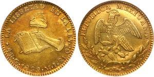 4 Escudo Primera República Federal de México (1824–1835) Oro 