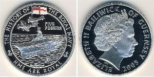 5 Pound Guernsey Silver 