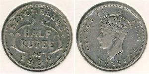 1/2 Rupee Seychelles Argento Giorgio VI (1895-1952)