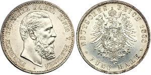 5 Mark Kingdom of Prussia (1701-1918) Silver Frederick III, German Emperor (1831-1888)