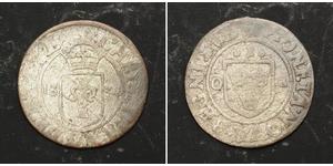  
  1634, Sweden, Christina Alexandra. Scarce Silver 1 Ore (1 Öre) Coin. VF-   Mint Year: 1634 Reference: KM-153 ($85 in F!) . Condition: VF- (envirnmental damage!) Denomination: Copper ½ Ore (al ...