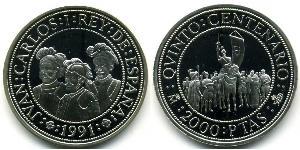 2000 Peseta Regno di Spagna (1976 - ) Argento 