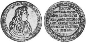 1/2 Thaler Fürstentum Ansbach (1398–1792) Silber Johann Friedrich (Brandenburg-Ansbach)(1654 – 1686)