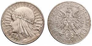 10 Zloty Zweite Polnische Republik (1918 - 1939) Silber Hedwig von Anjou