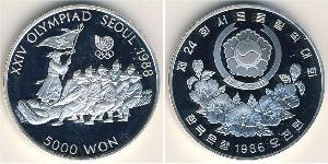 5000 Won Corée du Sud Argent 