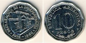 10 Peso Argentinien (1861 - ) Acier/Nickel 