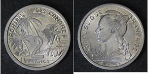 COMOROS 2 Francs 1964(a) - Aluminum - aUNC - 603