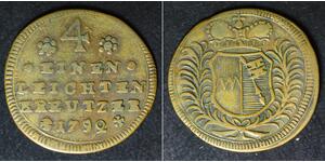 WURZBURG 1/4 Kreuzer 1752 - Copper - Karl Philipp - VF - 1085