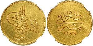 500 Piastre Khedivat Ägypten (1867 - 1914) Gold Abdülaziz (1830 - 1876)