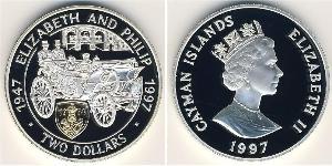2 Dollar Cayman Islands 銀 