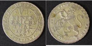 HESSE CASSEL (German State) 1/6 Thaler 1769 FU - Silver - Friedrich II. - 4352