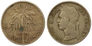 50 Centime Belgian Congo (1908 - 1960)  