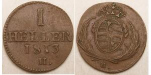 SAXONY (German Kingdom) 1 Heller 1813 H - Friedrich August I. - XF/aUNC - 1206 *