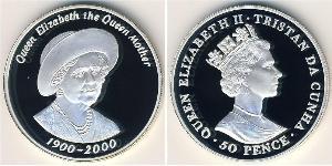 50 Penny Tristan da Cunha (archipel) Argent Elizabeth II (1926-2022)