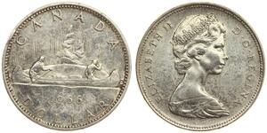 Canada - 1 Dollar 1966 - Elizabeth II - Silver