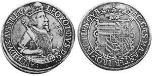 1 Thaler Alsacia Plata Leopoldo V de Habsburgo (1586 – 1632)