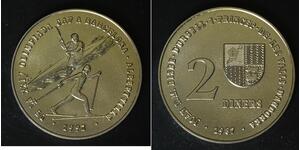 ANDORRA 2 Diners 1987 - Copper/Nickel - Olympic - aUNC - 4242