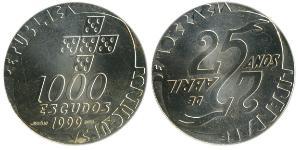 1000 Эскудо Португальская Республика (1975 - ) Серебро 