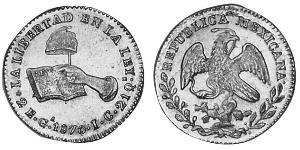 2 Escudo Second Federal Republic of Mexico (1846 - 1863) Oro 