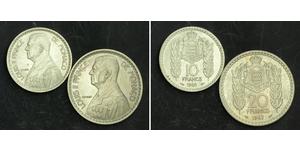  
 
  
 1946/1947, Monaco, Prince Louis II. Copper-Nickel 10 & 20 Francs Coins. 2pcs! 
  
  Mint Place: Paris Mint Year: 1946 / 1947 Condition: Lustre UNC!  Reference: KM-123 / KM-124.  Denom ...
