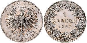 1 Gulden Free City of Frankfurt Silver 