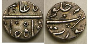 MUGHAL Empire (India) 1/2 Rupee 1170 (1757) Y. 4 -Silver- Alamgir II. - XF -217*