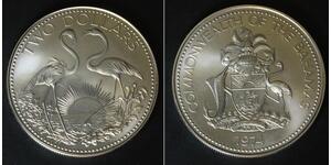 BAHAMAS 2 Dollars 1974 FM - Copper/Nickel - Elizabeth II. - aUNC - 4245