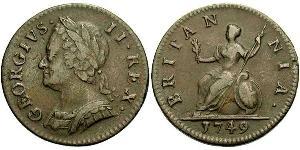 1 Farthing Royaume de Grande-Bretagne (1707-1801) Cuivre George II (1683-1760)