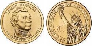 1 Dólar Estados Unidos de América (1776 - ) Níquel/Cobre James Monroe