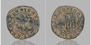 MEDIEVAL SPAIN. Juan II, 1406-1454. Billon 2 Cornados, Burgos mint