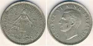 Новая Зеландия
1/2 кроны (1940 г.)
Серебро
Георг VI. Номер по Краузе КМ#14, 500-я проба, 14,14 г.
