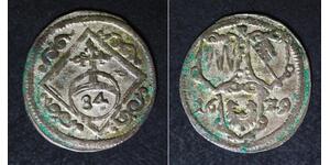 WURZBURG 1/84 Gulden 1629 - Silver - Philipp Adolph - VF- - 914