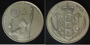 NIUE 5 Dollars 1987 - Copper/Nickel - Olympics - Tennis - aUNC - 4163