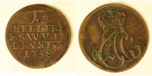 SAXE WEIMAR EISENACH 1 Heller 1758 - Copper - Ernst August II. Konstantine - 350