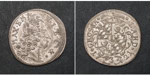  
  1721, Bavaria, Maximilian Emanuel. Scarce Silver 3 Krezer (Groschen) Coin. aXF!  Mint Year: 1721 Condition: About XF! Reference: KM-383 ($50 in VF!) Mint Place: Munich (privy mark: *) Denomin ...