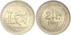 2 Franc Monaco  Louis II de Monaco (1870-1949)