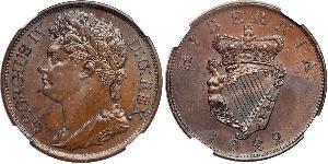 1 Penny Vereinigtes Königreich von Großbritannien und Irland (1801-1922) / Irland (1922 - )  Georg IV (1762-1830)