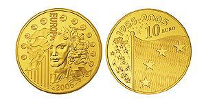 10 Euro Quinta República Francesa (1958 - ) Oro 