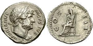 1 Denier Empire romain (27BC-395) Argent Hadrien (76 - 138) 