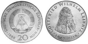 20 Mark República Democrática Alemana (1949-1990) Plata 
